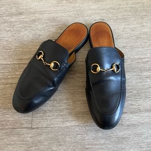 GUCCI Black Princetown Classic Loafers，size 37.5